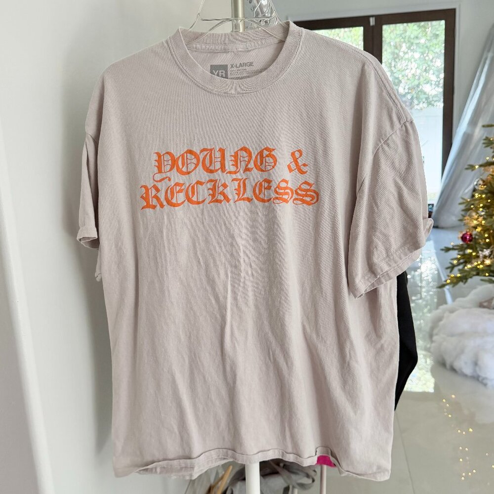 Young and reckless graphic tee shirt